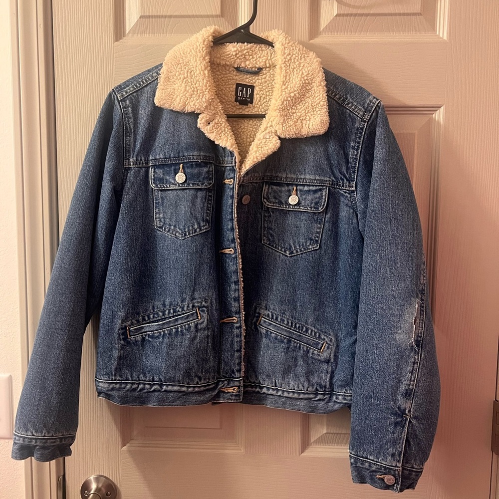 GAP Denim Jacket with Cream Sherpa Lining